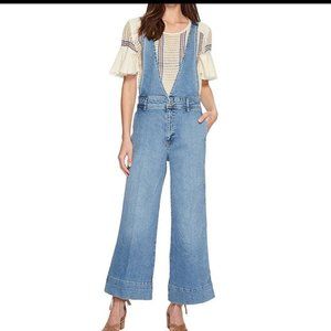 a-line light wash overalls free people